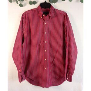 Austin Reed London Red Stripe Dress Shirt Men M Long Sleeve Classic Fit